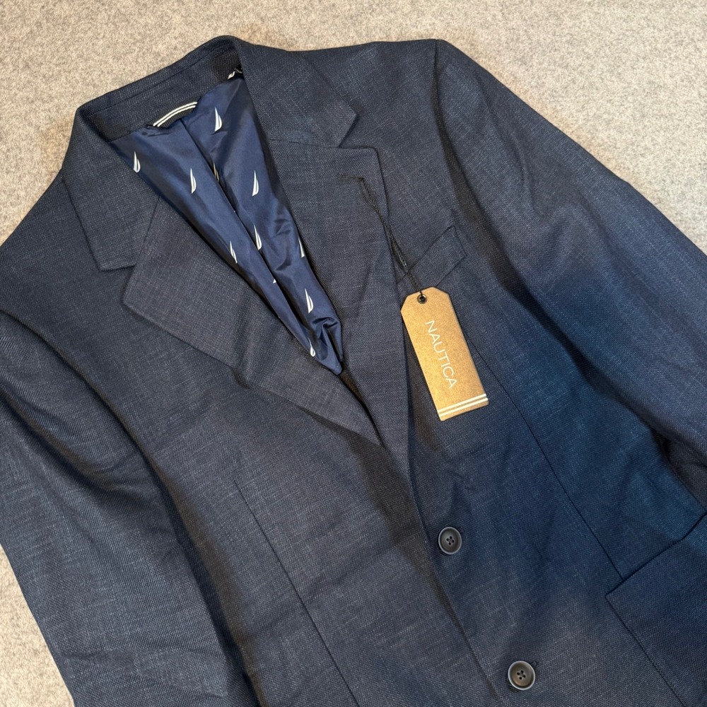 Nautica Jensen Navy Blue Blazer Modern Fit Active Stretch Sport Coat 36R NC650
